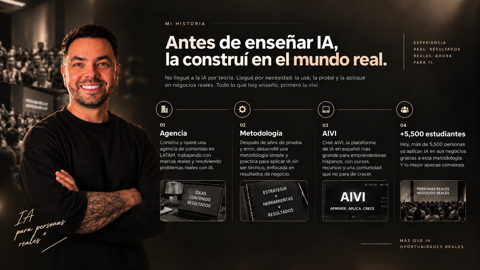 JHEI TRUJILLO — IA GROWTH STRATEGIST. Antes de enseñar IA, la construí en el mundo real.